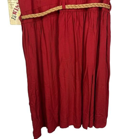 NWT 1st Kiss Sleeveless Red Midi Button Up Shirtdress Size 2X - Picture 8 of 10